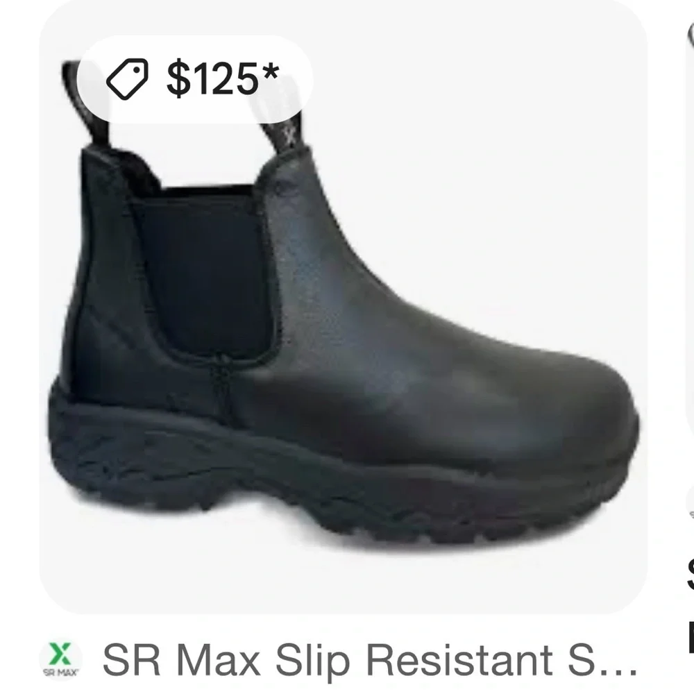 SR MAX Men’s Black Leather Tulsa MaxTRAX Composite Toe Romeo Boots Sz 7.5